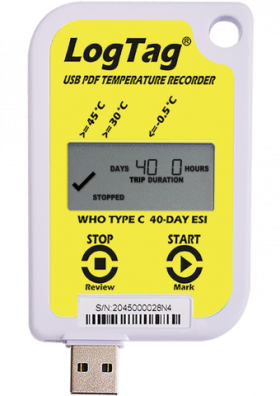 USRID-16W - Jednorázový USB dataloger teploty vakcín (WHO compliant, displej)